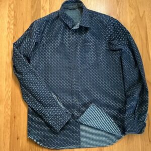 BLAUW Scotch & Soda Amsterdam Reversible Blue Stripe Long Sleeve Shirt - sz S/M